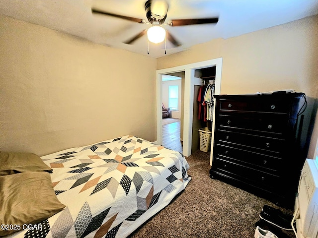 1109 Lincoln Ave, Baxter Springs, KS 66713 - carpeted bedroom featuring a closet and a ceiling fan