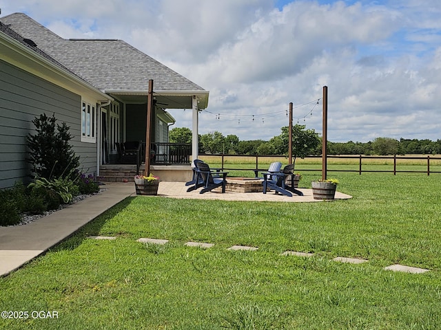 12673 Ibex Rd, Neosho, MO 64850 - view of yard with a fire pit and a patio