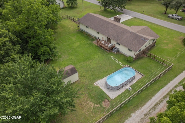 214 S Ozark Trl, Goodman, MO 64843 - aerial view of property and surrounding area featuring a pool area
