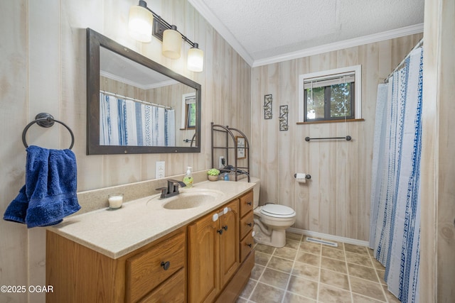 214 S Ozark Trl, Goodman, MO 64843 - full bathroom featuring vanity, ornamental molding, and a textured ceiling