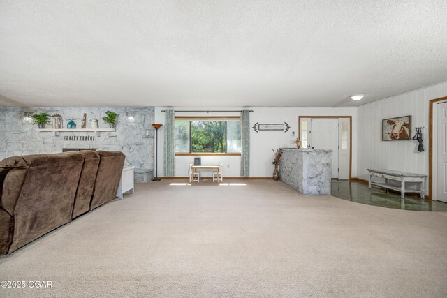 214 S Ozark Trl, Goodman, MO 64843 - carpeted living area with a textured ceiling