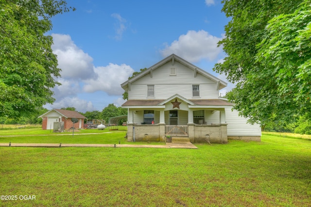 7614 Apple, Sarcoxie, MO 64862 - view of front of property with covered porch and a front lawn