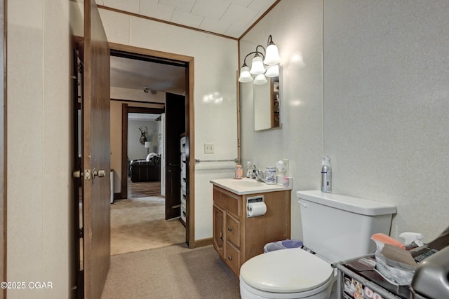 7614 Apple, Sarcoxie, MO 64862 - bathroom with vanity and ornamental molding