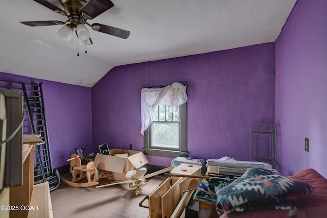 7614 Apple, Sarcoxie, MO 64862 - bedroom featuring lofted ceiling and ceiling fan