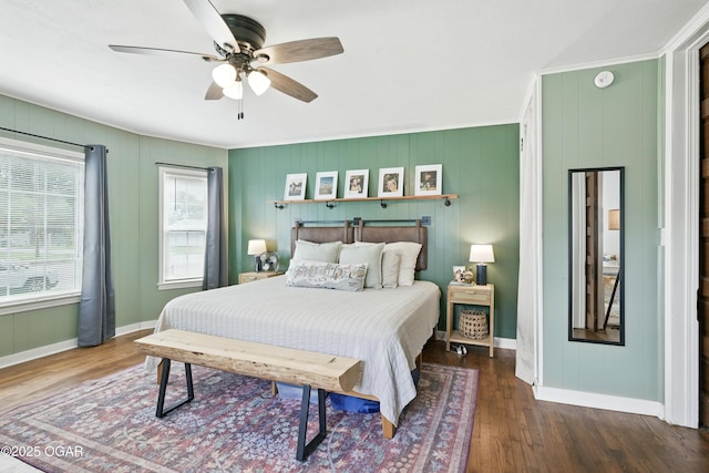 301 N 1st St, Jasper, MO 64755 - bedroom with wood finished floors, a ceiling fan, and crown molding