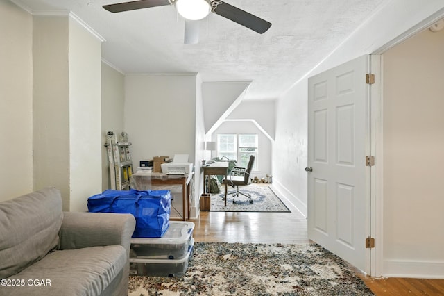 301 N 1st St, Jasper, MO 64755 - office space with wood finished floors, ceiling fan, and ornamental molding