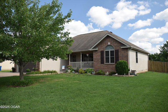 1902 E Natalie Ln, Joplin, MO 64801 - ranch-style home with a porch, brick siding, and a shingled roof