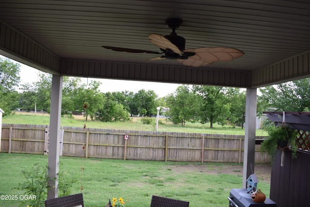 1902 E Natalie Ln, Joplin, MO 64801 - fenced backyard with ceiling fan