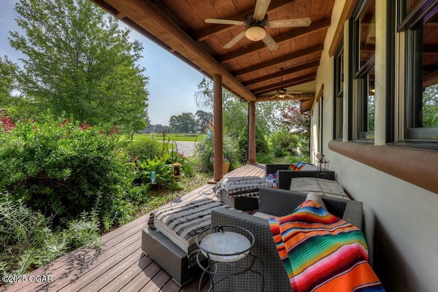 10640 Durango Ln, Carthage, MO 64836 - wooden terrace featuring a ceiling fan