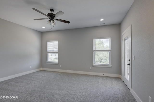 4313 W 28th Pl, Joplin, MO 64804 - carpeted empty room with recessed lighting and a ceiling fan