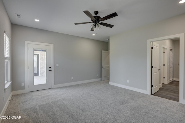 4313 W 28th Pl, Joplin, MO 64804 - unfurnished bedroom with carpet flooring, recessed lighting, and ceiling fan
