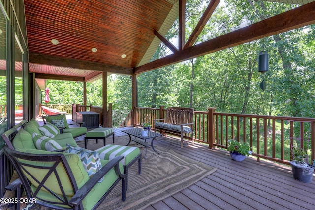 6133 Ridgeview Ct, Joplin, MO 64804 - wooden terrace with an outdoor living space