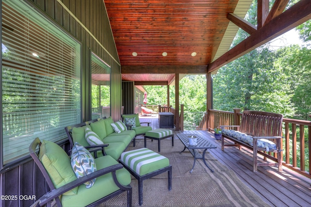 6133 Ridgeview Ct, Joplin, MO 64804 - wooden deck featuring outdoor lounge area
