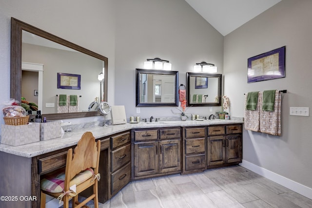 6133 Ridgeview Ct, Joplin, MO 64804 - full bath with lofted ceiling and double vanity