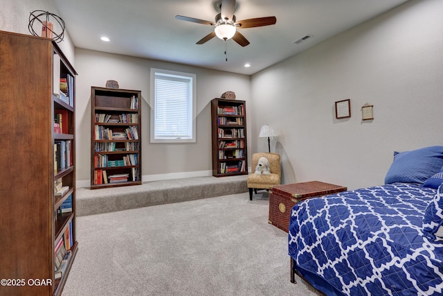 6133 Ridgeview Ct, Joplin, MO 64804 - bedroom featuring carpet flooring, recessed lighting, and a ceiling fan