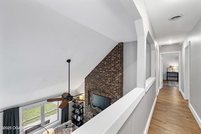 3502 Hackberry Ln, Joplin, MO 64801 - hall featuring vaulted ceiling and light wood-style floors