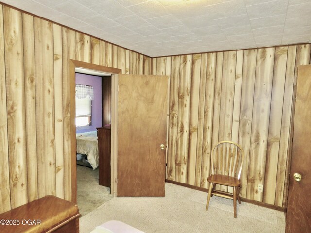 722 E Budlong St, Carthage, MO 64836 - bedroom featuring carpet and wooden walls