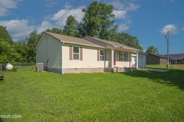 303 Water St, Exeter, MO 65647 - ranch-style home with crawl space, an attached garage, and roof with shingles