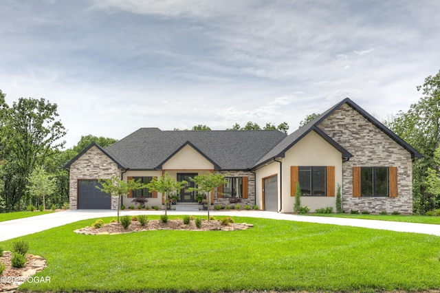 5077 Eagle Valley Dr, Joplin, MO 64804 - view of front facade featuring stone siding, a garage, and stucco siding