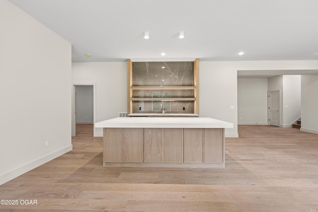 5077 Eagle Valley Dr, Joplin, MO 64804 - bar featuring recessed lighting, light wood-style flooring, and stairs