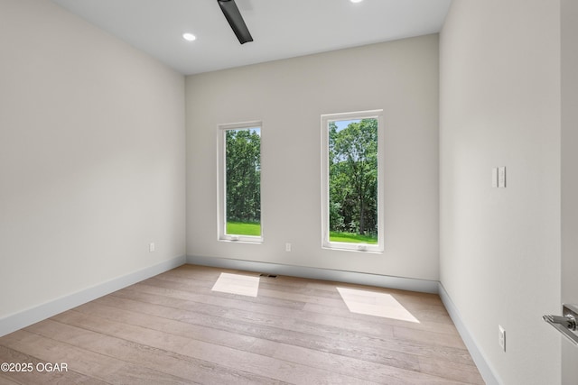 5077 Eagle Valley Dr, Joplin, MO 64804 - empty room featuring light wood-type flooring, recessed lighting, and ceiling fan