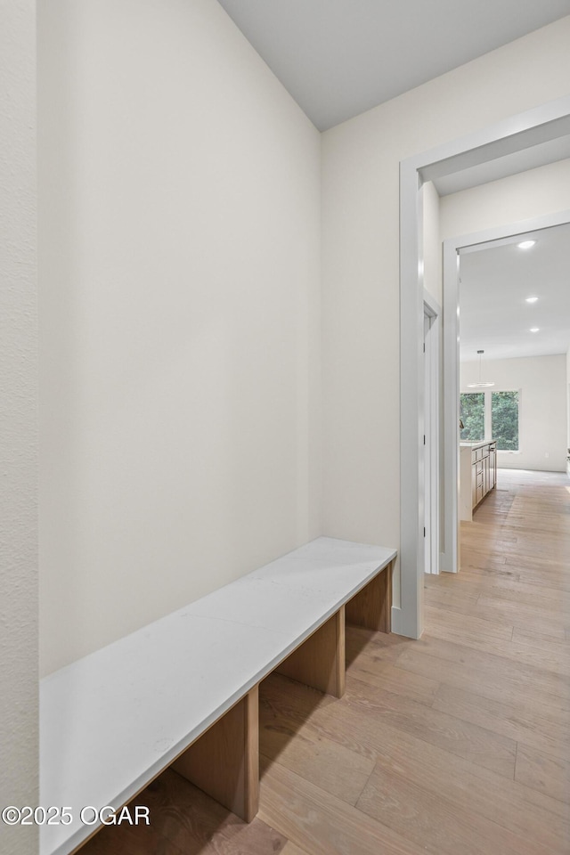 5077 Eagle Valley Dr, Joplin, MO 64804 - mudroom featuring light wood-style flooring and recessed lighting