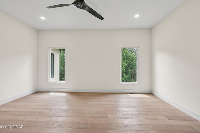 5077 Eagle Valley Dr, Joplin, MO 64804 - spare room with a ceiling fan, light wood-style floors, and recessed lighting