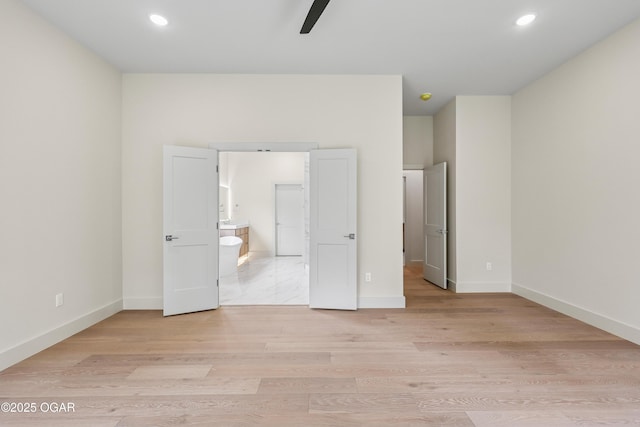 5077 Eagle Valley Dr, Joplin, MO 64804 - unfurnished bedroom featuring recessed lighting, light wood finished floors, and ceiling fan