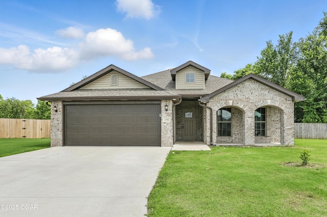 2102 S Greystone Sq, Oronogo, MO 64855 - view of front of home with concrete driveway, a garage, brick siding, and roof with shingles