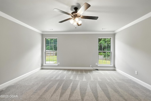 2102 S Greystone Sq, Oronogo, MO 64855 - empty room with crown molding, carpet, and ceiling fan