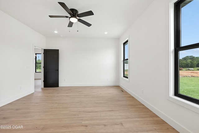 4308 Par Ln, Joplin, MO 64804 - spare room with recessed lighting, light wood-type flooring, and ceiling fan