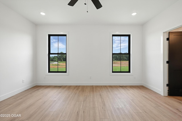 4308 Par Ln, Joplin, MO 64804 - empty room featuring healthy amount of natural light, a ceiling fan, light wood-style flooring, and recessed lighting