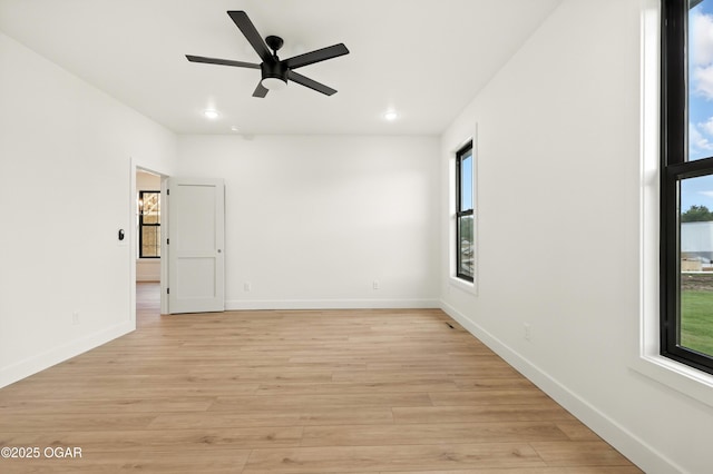4402 Par Ln, Joplin, MO 64804 - empty room with light wood finished floors, recessed lighting, and ceiling fan