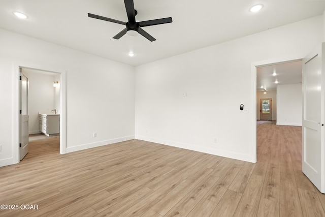 4402 Par Ln, Joplin, MO 64804 - unfurnished room featuring a ceiling fan, light wood-style flooring, and recessed lighting