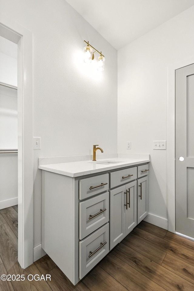 4402 Par Ln, Joplin, MO 64804 - bathroom featuring vanity, wood finished floors, and a spacious closet