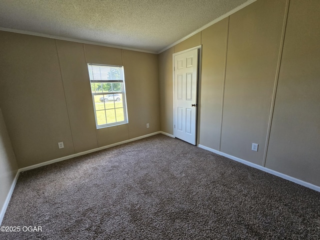 205 College St, Stark City, MO 64866 - carpeted spare room featuring a textured ceiling, crown molding, and a decorative wall