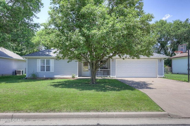 1717 Logan Drive `, Webb City, MO 64870 - view of front of house with concrete driveway, a front lawn, and an attached garage