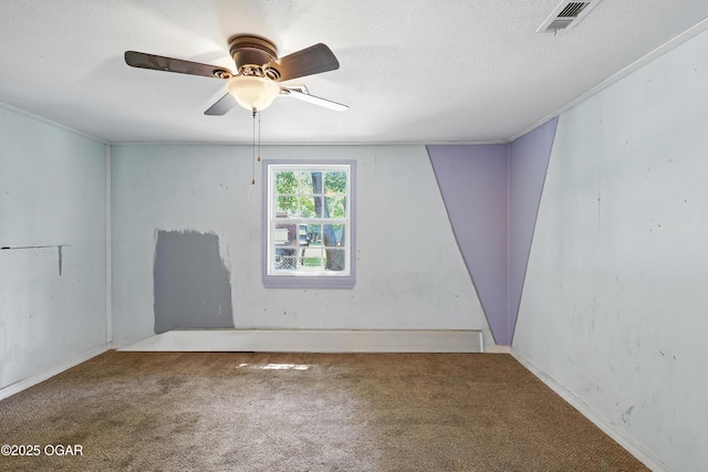 624 N Devon St, Webb City, MO 64870 - carpeted empty room featuring ceiling fan and a textured ceiling