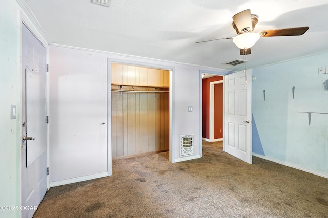 624 N Devon St, Webb City, MO 64870 - unfurnished bedroom with carpet, a closet, and a ceiling fan
