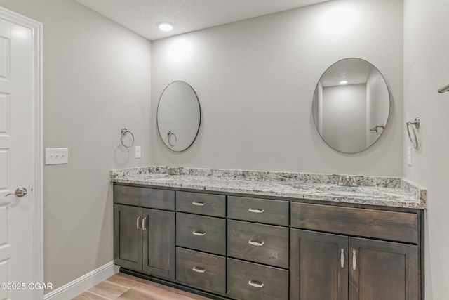 1220 Sheila Ann Dr, Carthage, MO 64836 - bathroom featuring double vanity and wood finished floors