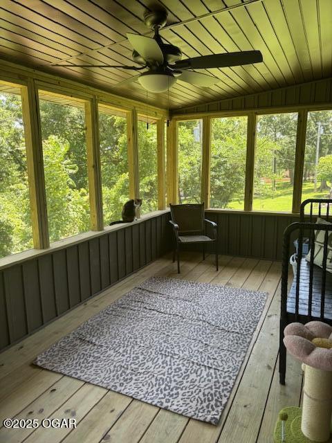 1606 Fairview Ave, Baxter Springs, KS 66713 - sunroom / solarium featuring ceiling fan