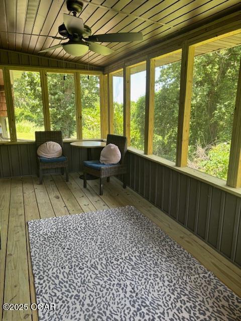 1606 Fairview Ave, Baxter Springs, KS 66713 - sunroom featuring ceiling fan and plenty of natural light