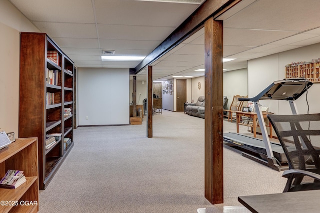 204 Split Rail Dr, Joplin, MO 64801 - finished below grade area with carpet flooring and a paneled ceiling