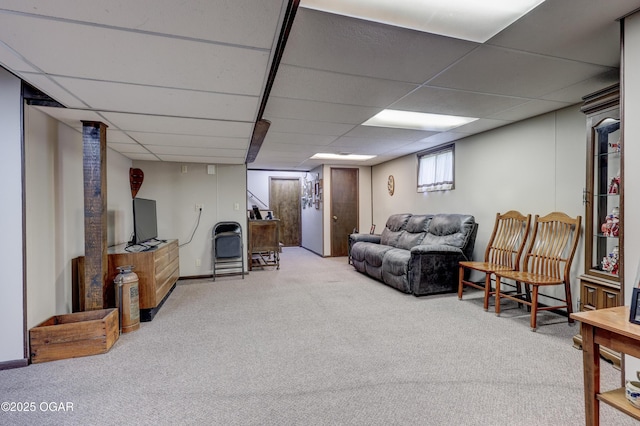 204 Split Rail Dr, Joplin, MO 64801 - living area featuring carpet flooring and a paneled ceiling