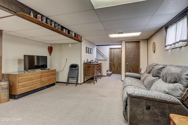 204 Split Rail Dr, Joplin, MO 64801 - carpeted living area featuring a paneled ceiling