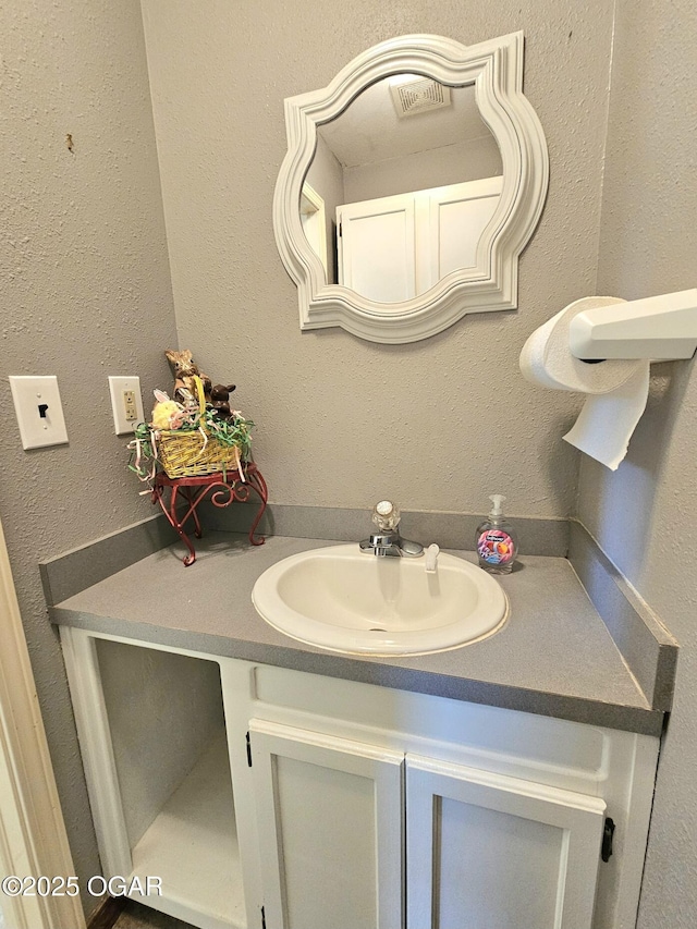 310 W 19th St, Baxter Springs, KS 66713 - bathroom featuring vanity and a textured wall