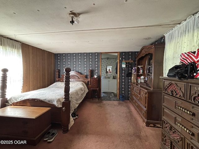 7575AND 7627 Amarillo Ln, Seneca, MO 64865 - bedroom featuring wallpapered walls, carpet flooring, and a textured ceiling
