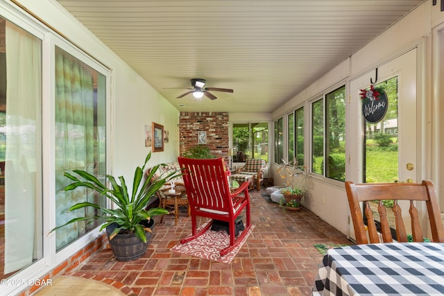 3101 Shore Dr, Grove, OK 74344 - sunroom / solarium with a ceiling fan
