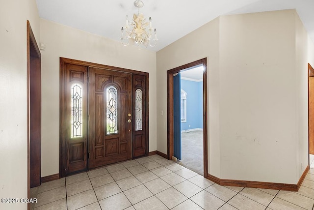 4345 Rob Ln, Joplin, MO 64804 - entryway with a chandelier and light tile patterned floors