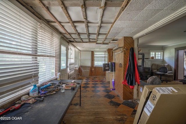 1021 Glendale Rd, Joplin, MO 64804 - misc room featuring hardwood / wood-style floors and wood walls